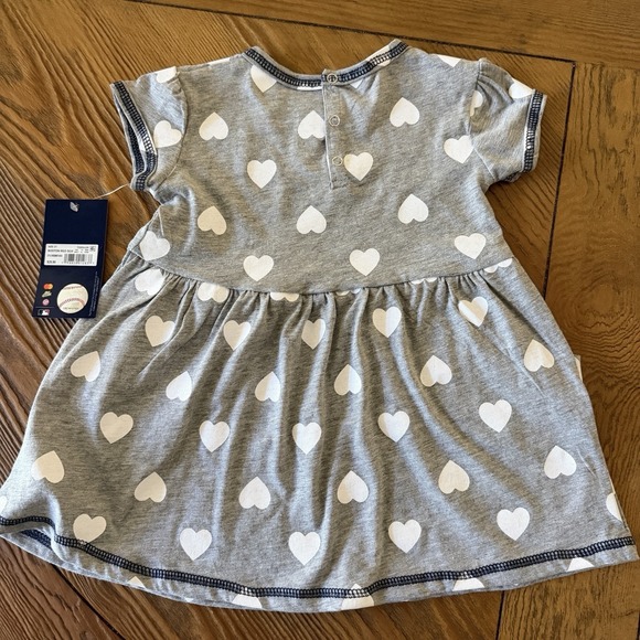 MLB Boston Red Sox Toddler Girls Baseball Heart Print Dress in Grey, 2T NWT - Picture 2 of 7